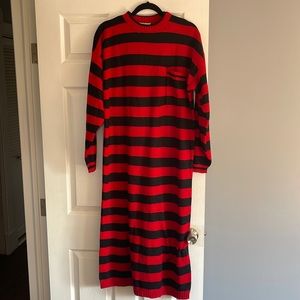 Black and red striped dress